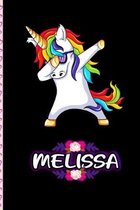 Melissa - Dabbing Unicorn personalized named Notebook