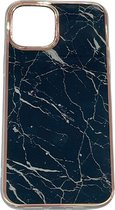 Apple iPhone 13 Mini Hoesje Zwart Marmer  Stevige Siliconen TPU Case – iPhone 13 Mini Luxe Xtreme Back Cover Stevige Shockproof telefoon hoesje