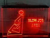 Neon Lamp Blow Job Area - Rood - Neon Sign - Led Neon Light - Blowjob Area - Nachtlamp - Neon Verlichting - Sfeer Verlichting - Wandlamp - Inclusief Ophangketting