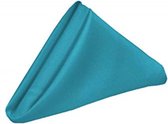 Pak met 5 stoffen servetten turquoise - servet - tafel decoratie - turquoise