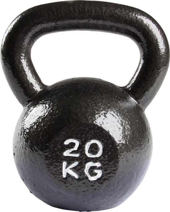 VirtuFit Gietijzeren Kettlebell Pro - Gewichten - 20 kg - Zwart - Kettle Bell