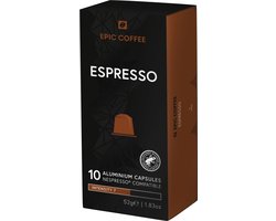 100 Capsules Epic Coffee - Espresso (7) - Nespresso® compatible aluminium capsules - RFA Keurmerk - Doos 100 stuks