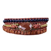 Marama - wikkelarmband Sandstone - dames armband - Goudsteen - 54 cm - cadeautje voor haar