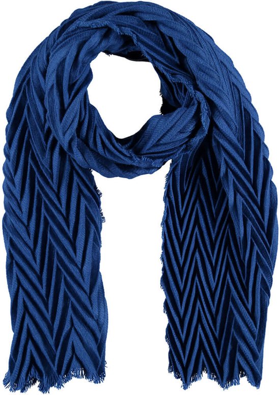 Sarlini Langwerpige Woven Plisse Sjaal Kobalt Blauw | bol.com