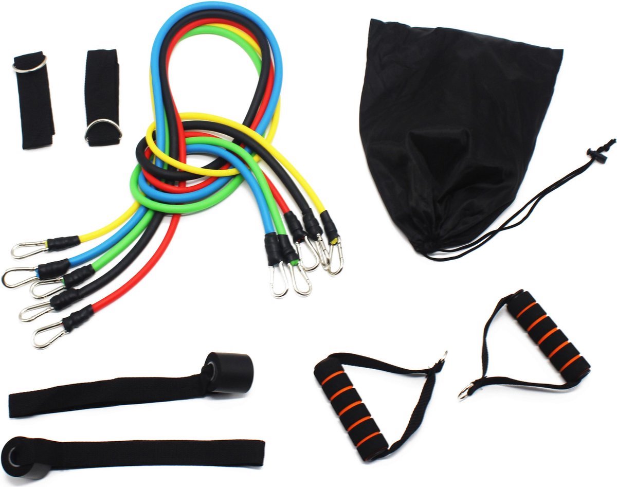 Ariko Professionele Fitness Elastiek set 5stuks - sport elastieken - verschillende weerstanden - diverse kleuren