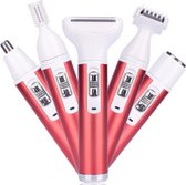 Bol.com Dahlia - 5 in 1 ladyshave - Robijnrood - USB Oplaadbaar - Ladyshave voor vrouwen - Neus oor gezichtstrimmer aanbieding