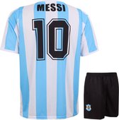 Argentinie Messi Voetbaltenue - Messi Tenue - Voetbaltenue Kinderen - Shirt en Broekje - 152 - Wit/Blauw