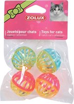 Zolux kattenspeelgoed bal met bel assorti (4 CM 4 ST)