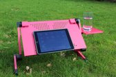 Luxuryliving - Multifunctionele laptop standaard - Laptophouder - Inklapbaar, draagbaar en Verstelbaar - Ergonomisch werken - Roze