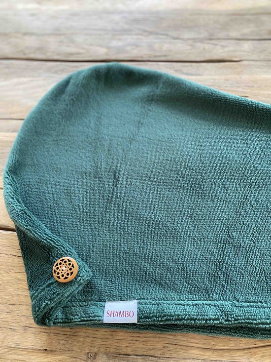 Haarhanddoek bamboe Groen Happy Hair Towel green Shambo CG