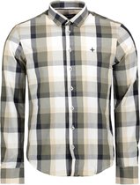 Haze & Finn Overhemd Regular Check Shirt Mc17 0101 14 Dark Olive Check Mannen Maat - XL
