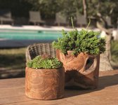 Bloempot teak Naturell - Planter cover - 20X20 cm - 1 stuk