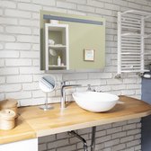Relaxdays badkamerspiegel met verlichting - 100x70 - led spiegel badkamer - toiletspiegel