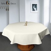 Tafellinnen licht ecru, met gouden rand, vuilafstotend, model Agnieszka, ovaal 150 x 230