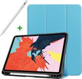 Tablet2you - Smart Cover - Hoes - voor Apple iPad Air 4 - 10.9 - 2020 - met pencil houder - Licht blauw