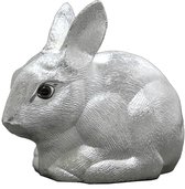Tirelire enfant Daniel Crégut en forme de lapin - métal argenté - 8 x 11 cm