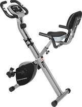 hometrainer, hometrainer, thuisfitnessfiets, vouwen met rugleuning, polssensor, 8 magnetische weerstandsniveaus, max. 100 kg