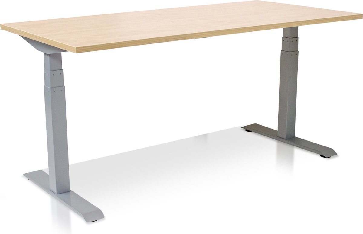 Zit-sta bureau elektrisch verstelbaar - MRC PRO-L 2.0 NEN-EN 527| 120 x 80 cm | frame aluminium - blad wild peren | memory functie met 4 standen | 150kg draagvermogen