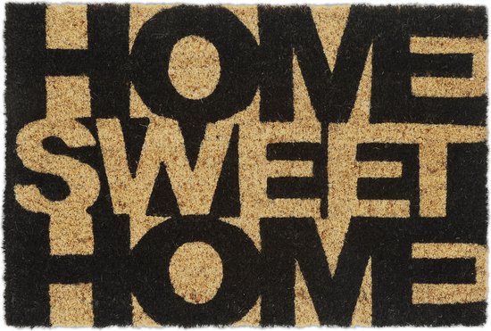 Relaxdays deurmat - voetmat Home Sweet Home - kokosmat - 60 x 40 cm - antislip - kokos