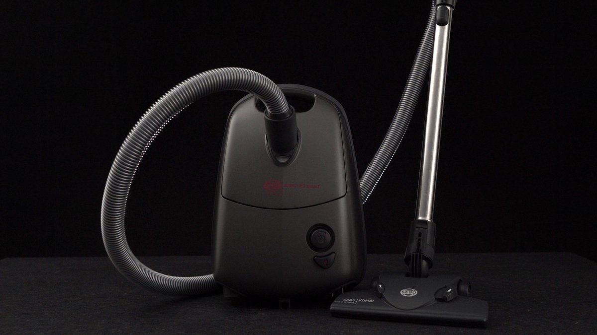 SEBO Airbelt E1 Basalt | Lichte borstelstofzuiger | Geluidsniveau slechts 72 dB | Met combizuigmond