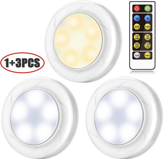 Jeads - LED Spot Lamp - Plak Lamp - Keuken en Kastverlichting -  Afstandbediening - Set... | bol.com