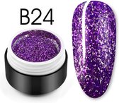 Glittergel B24 - Glitters - Nailart - Nail art glitters - Gellak - Nagelversiering - Nagelverzorging - Nail art tools - Glitter gellak - 5ml - Mooie glitters