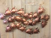 Metalen wanddecoratie school vissen