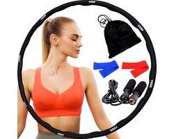 YUGN Fitness Hoelahoep Set - 1.2 KG - Inclusief Springtouw, 2 Resistance Bands en Meeneemzak - Hula Hoop Fitness