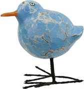 Beelden - Blauwe vogel - Hout - Blauw - 12x12x8 cm - Indonesie - Sarana - Fairtrade