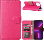 iPhone 13 Pro hoesje - iPhone 13 Pro Bookcase - Hoesje iPhone 13 Pro - iPhone 13 Pro Bookcase - Roze