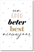 5X Mini kaartje Een goed beter best nieuwjaar - Miek in vorm - oud&nieuw - jaarwisseling - kerst - feestdagen - kaart