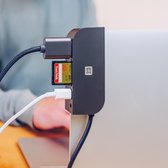 iPad Pro en MacBook USB-C Adapter met 6 Poorten - USB-C, USB-A, 4K HDMI en SD-kaartlezer en audiopoorten