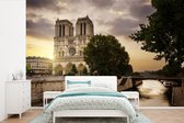 Lever de soleil à Notre Dame à Paris Papier peint photo en vinyle 360x240 cm - Tirage photo sur papier peint