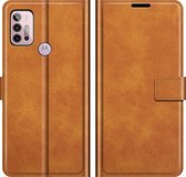 Motorola Moto G10 Hoesje - Mobigear - Wallet Serie - Kunstlederen Bookcase - Cognac - Hoesje Geschikt Voor Motorola Moto G10