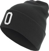 Pre Order Only Letter O Cuff Knit Beanie Black