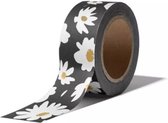 masking tape Bloemen Millefleurs zwart goud decoratie washi papier tape 15 mm x 10 m