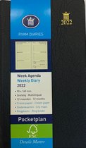 Ryam - Zak Agenda - Pocketplan - 2022 - Zwart - Week per 2 pagina's - 9x16cm