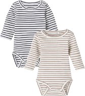 NAME IT BABY NBNDAE 2P LS BODY Unisex Rompertje - Maat 86