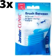 3x Jordan Clinic Brush Between - maat M (0,6 mm) - Voordeelverpakking