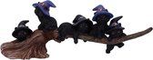 Purrfect Broomstick - Witches Familiar Black Cats and Broomstick Figure 27.5cm
