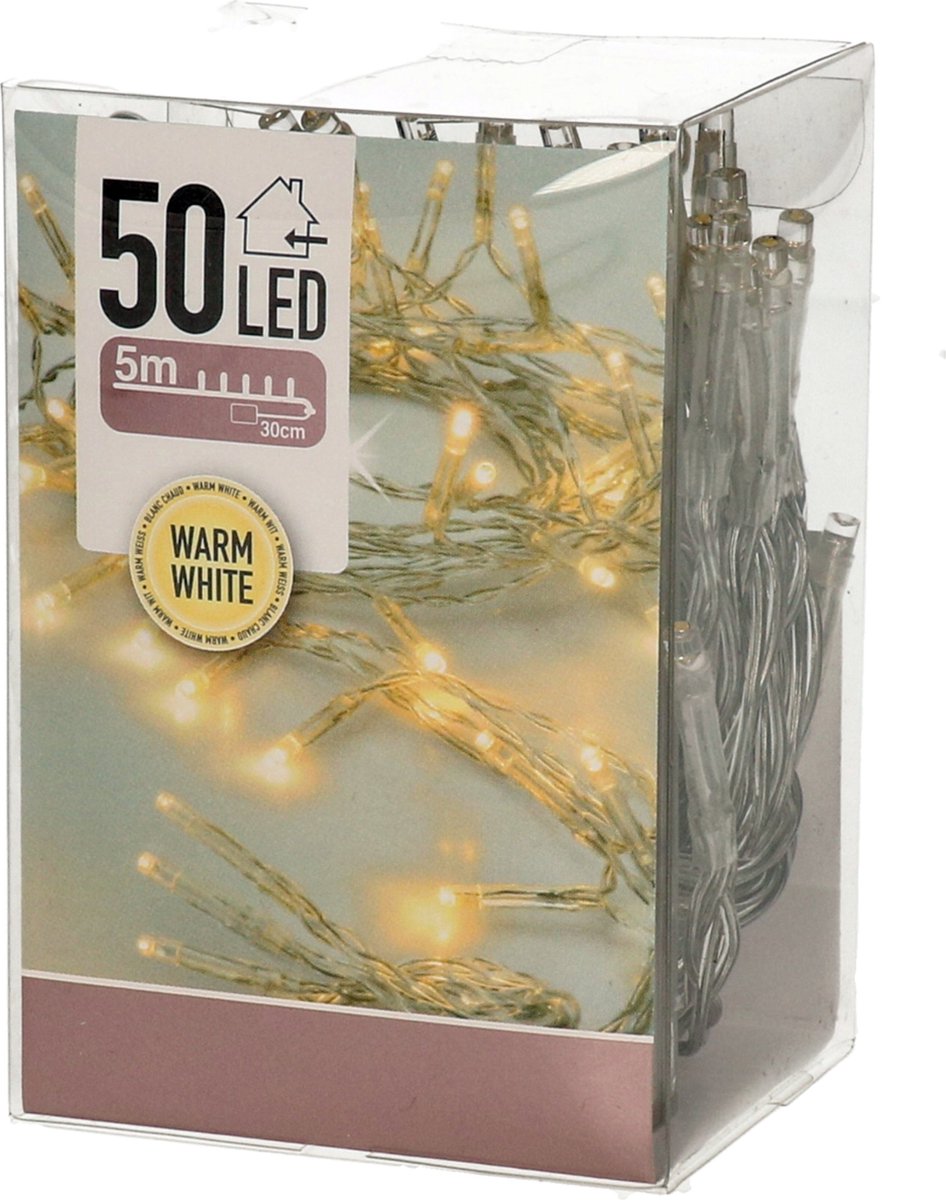 Www.kerstxl.nl KerstXL Kerstverlichting - 5m - 50 LED's - op batterij - Warm Wit