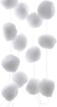Decoris sneeuwballen slinger - wit - L180 cm - sneeuwversiering
