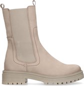 Manfield - Dames - Taupe leren chelsea boots - Maat 38