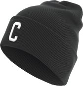 Pre Order Only Letter C Cuff Knit Beanie Black