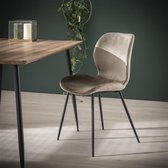 Stoel velvet 4 stuks - Champagne velours - Industrieel stoelen  - Design eetkamerstoelen