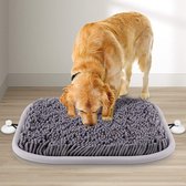 Pawzle Snuffelmat Hond - XL - Likmat - Anti Schrokbak - Honden Speelgoed Intelligentie - Puppy - Inclusief Speelbal - 54x42cm - Grijs