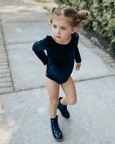 Romper - Body Velvet zwart 80 - babyfashion - velours - kraamcadeau - feestelijke outfit baby
