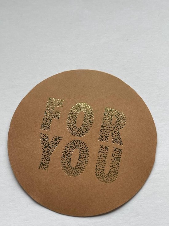 Foto: Sluitsticker xl for you cognac goud stipjes verrassen envelop stickers cadeau gift cadeauzakje chique inpakken dh collection