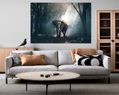 Canvas Schilderij | Olifant in het bos | Natuur | Dieren | 100x70 cm | 3 cm