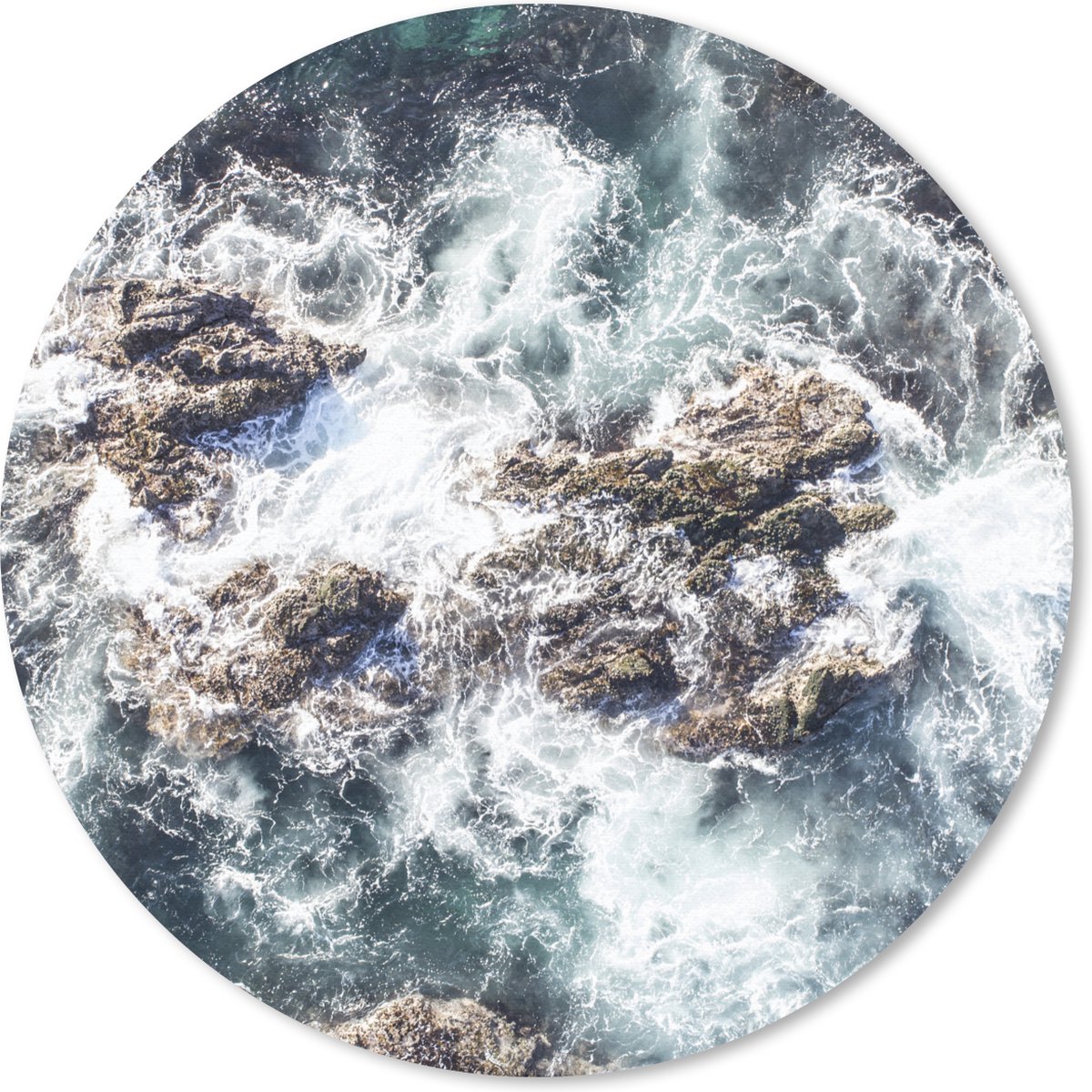 Muismat rond 30x30 cm - Mousepad Zee - Stenen - Water - Ronde muismatten